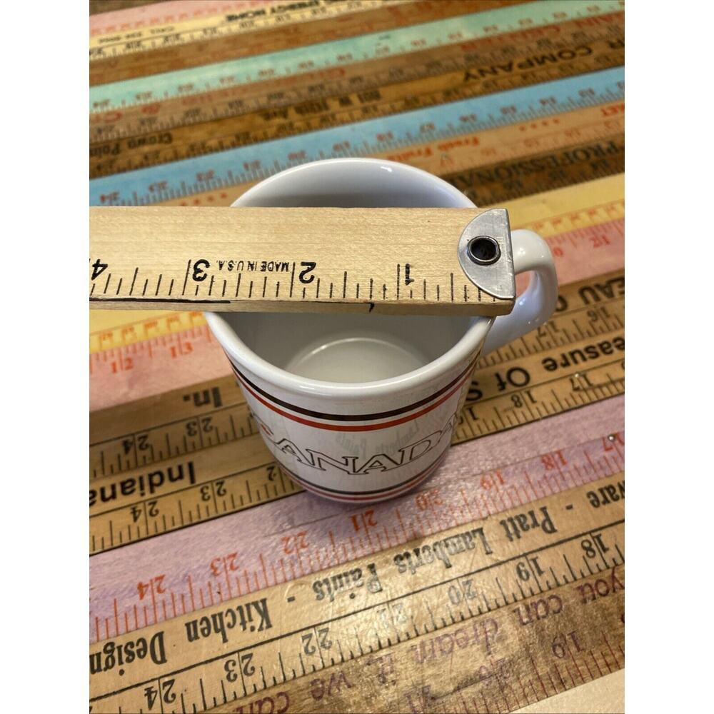 Vintage Canada Maple‎ Leaf Stripe Coffee Mug Cup White Made In England - Picture 9 of 9